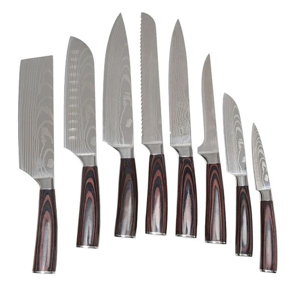 Conjunto Facas 8 Peças Profissional Damasco Xituo de Chef Japonesa Menor preço em Conjunto Facas 8 Peças Profissional Damasco Xituo de Chef Japonesa