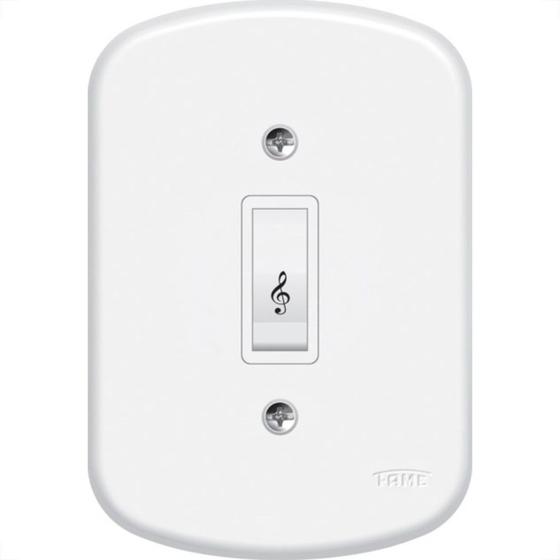 Imagem de Conjunto Fame 4X2 Branco Com Placa 1Campainha