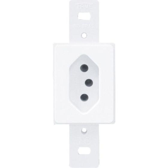 Imagem de Conjunto Fame 4X2 Branco Sem Placa 1Tomada 10A