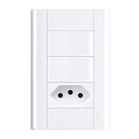 Imagem de Conjunto Fame Modulare - Interruptor 2 Teclas Simples 16A, Tomada 2P+T 10A