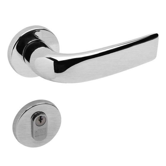 Conjunto Fechadura 607 La Fonte Zamac Externa Cromado Acetinado Menor preço em Conjunto Fechadura 607 La Fonte Zamac Externa Cromado Acetinado