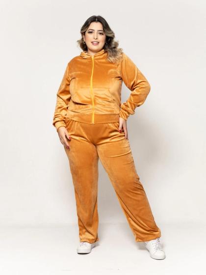 Imagem de Conjunto Feminina Veludo Plush Com Capuz Con-001