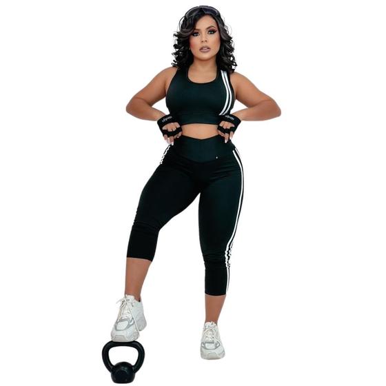 Imagem de Conjunto Feminino Academia Legging Corsário e Top Fitness