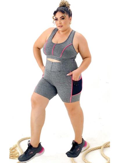 Imagem de Conjunto Feminino Academia Roupa De Ginastica Plus Size