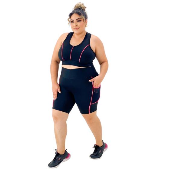 Conjunto Feminino Academia Roupa De Ginastica Plus Size WM