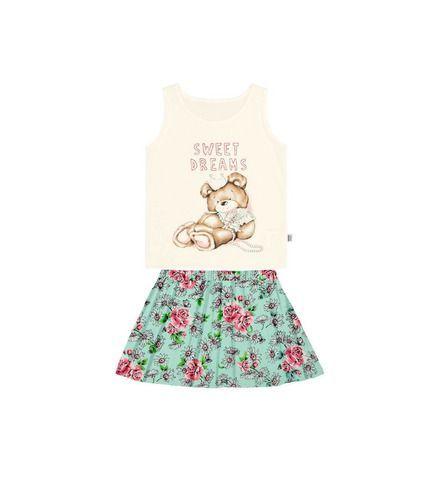 Imagem de Conjunto Feminino Bebê Regata Urso Com Short Saia P Ao G