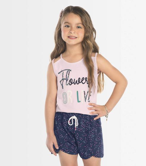 Imagem de Conjunto feminino blusa com shorts rovitex kids