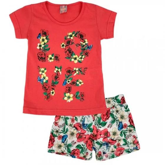 Imagem de Conjunto feminino Blusa meia malha e Short em cotton sublimado 11639