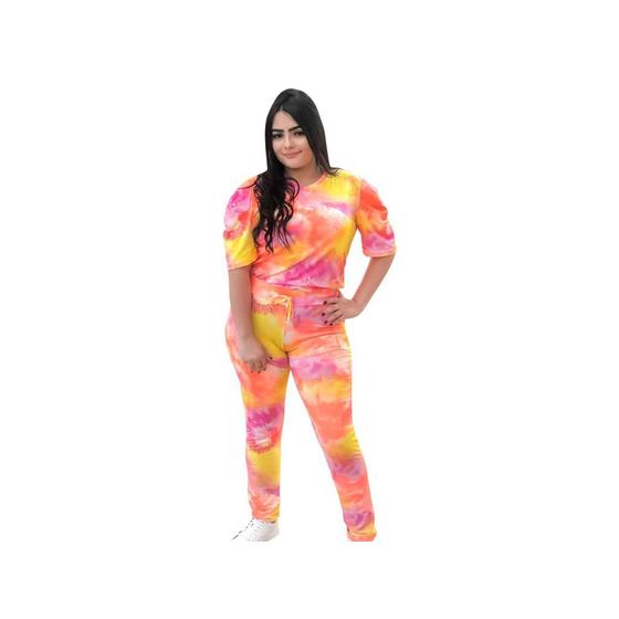 Imagem de Conjunto Feminino Blusinha Bufante Tie Dye Moda CITD003