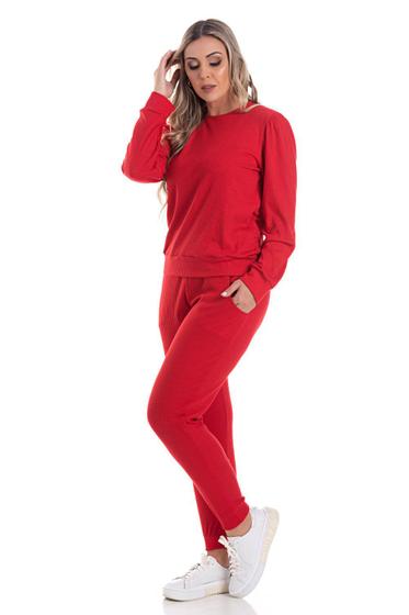 Imagem de Conjunto Feminino Canelado Cassia Vermelho