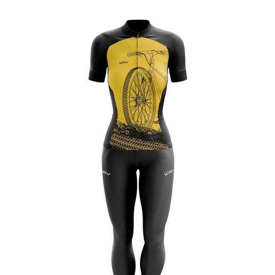 Imagem de Conjunto Feminino de Ciclismo Camisa Manga Curta + Calça Gel