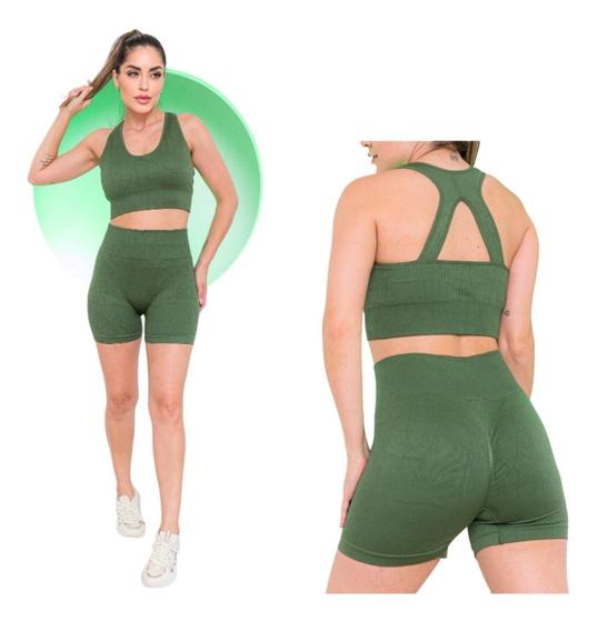Imagem de Conjunto Feminino Fitness Poliamida Blackout Zero Transparência