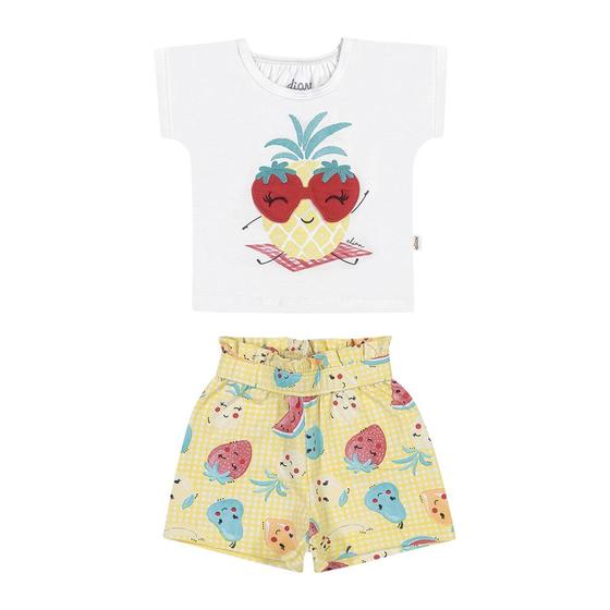 Imagem de Conjunto Feminino Infantil 2 Peças Short E Blusa Frutas