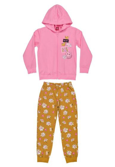 Imagem de Conjunto Feminino Infantil com Jaqueta e Calça em Moletom Bee Loop