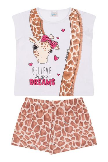 Imagem de Conjunto Feminino Infantil Girafa - Branco