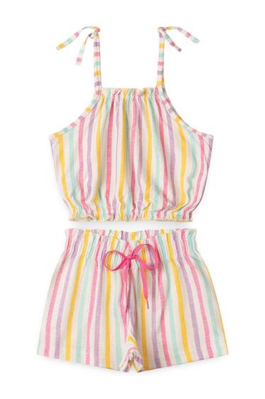 Imagem de Conjunto feminino infantil listras off-white