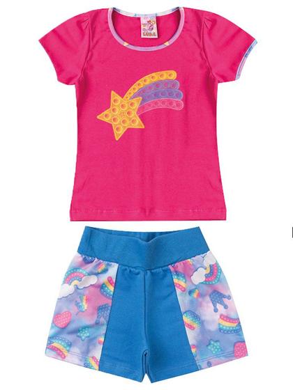 Imagem de Conjunto Feminino Infantil Rainbow Starr- Lual Kids - Pink/ Sublimado Divertido azul