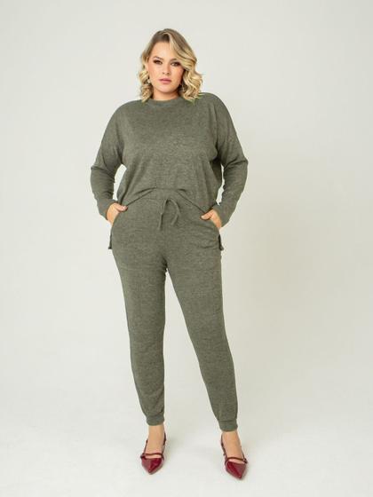 Imagem de Conjunto Feminino Malha Tricot Longo Plus Size