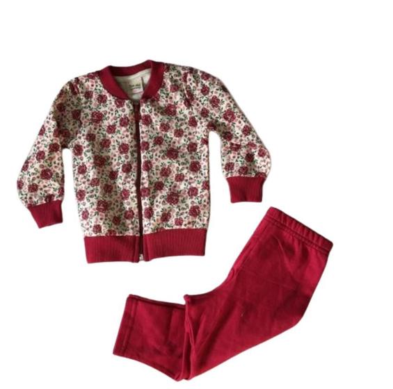 Imagem de Conjunto feminino moletom infantil inverno calça e blusa