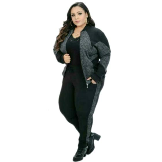 Imagem de Conjunto Feminino Plus Size Jaqueta e Calça Outono Inverno