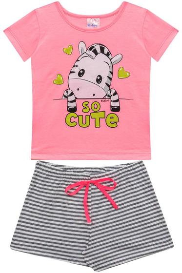 Imagem de Conjunto Feminino Primeiros Passos Zebra - Rosa Neon