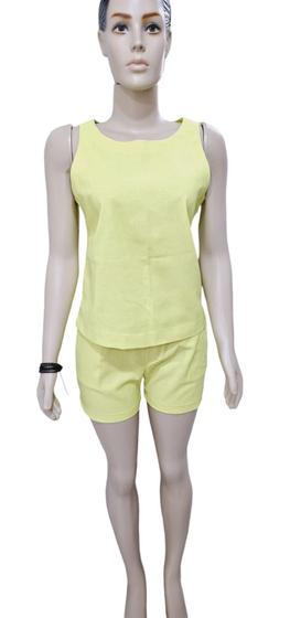 Imagem de Conjunto Feminino Short Blusa No Linho