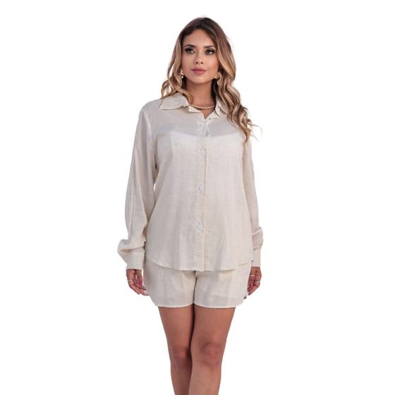 Imagem de Conjunto Feminino Shorts E Camisa Com Botões Monique