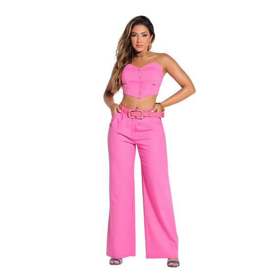 Imagem de Conjunto Feminino Top + Calça Pantalona Emporio Pit Bull - 83648