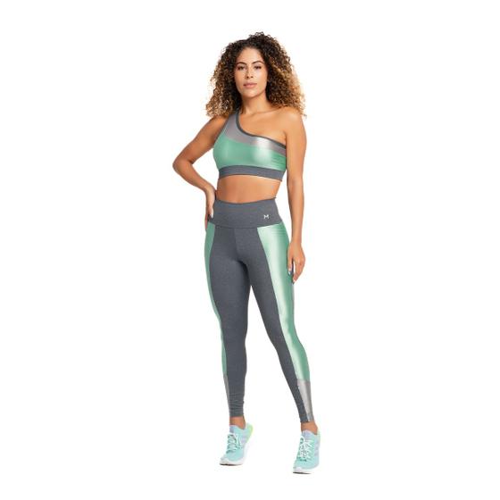 Imagem de Conjunto Feminino Top Com Legging Mescla Massam Fitness