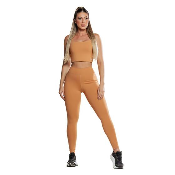 Imagem de Conjunto Feminino Zero Transparência Top + Calça Legging Poliamida Toque Frio Alta Compressão UV50+