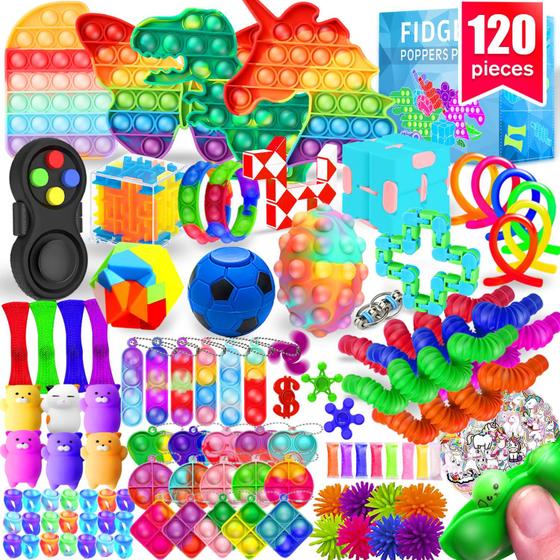 Imagem de Conjunto Fidget Toys MOZACI, pacote com 120 unidades, crianças e adultos, autismo sensorial