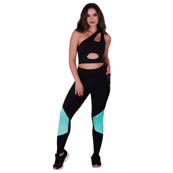 Imagem de Conjunto Fitness Calça Legging com Bolso e Top sem bojo Aurora