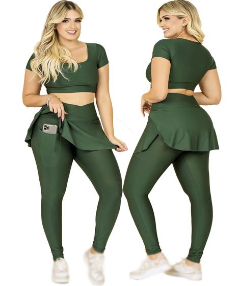 Calça Legging Feminina Saia Por Cima Da CalÃ§a Academia Academia