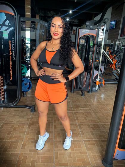 Imagem de Conjunto fitness drayfit com elastano estampa unica (short+top)