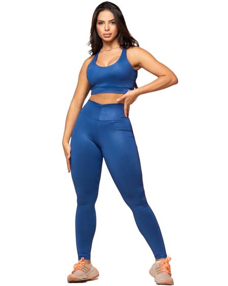 Imagem de Conjunto Fitness Feminino Academia Calça Legging e Top Poliamida Zero Transparência