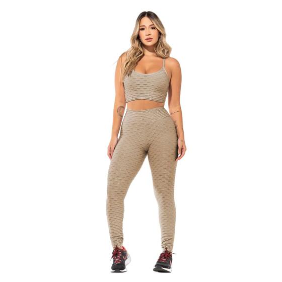 Imagem de Conjunto Fitness Feminino Bubble Nude Academia WarFit