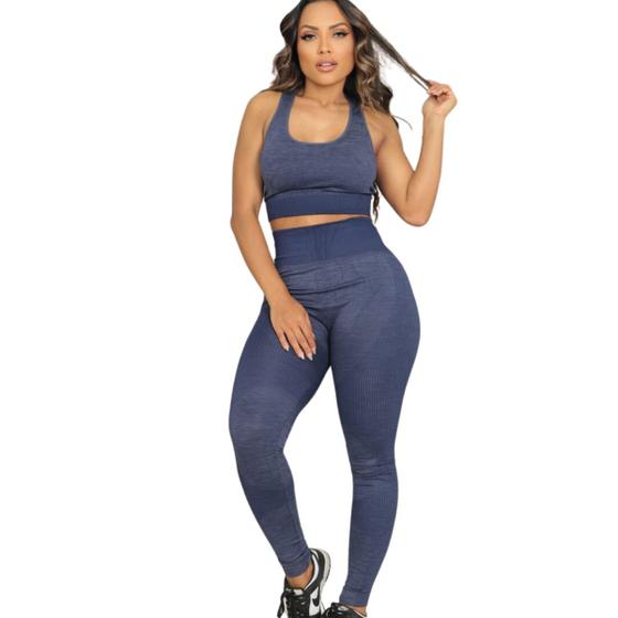 Imagem de Conjunto Fitness Feminino Tecido Suplex Empina bumbum