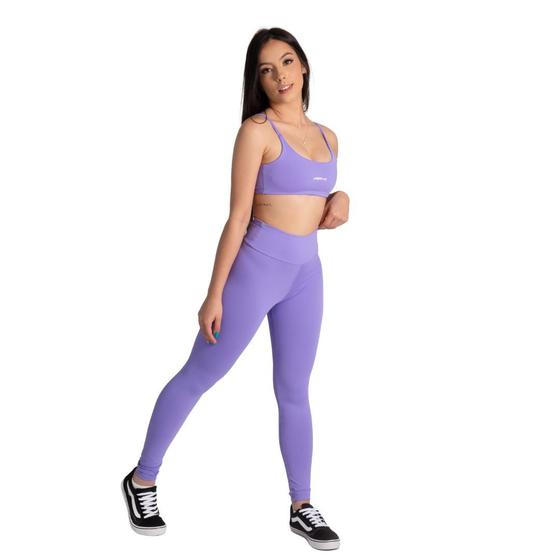 Imagem de Conjunto Fitness Feminino Top e Legging Lavanda ideal para Treino Academia Musculação