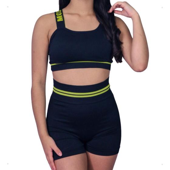 Imagem de Conjunto Fitness Feminino Top E Short De Academia Treino