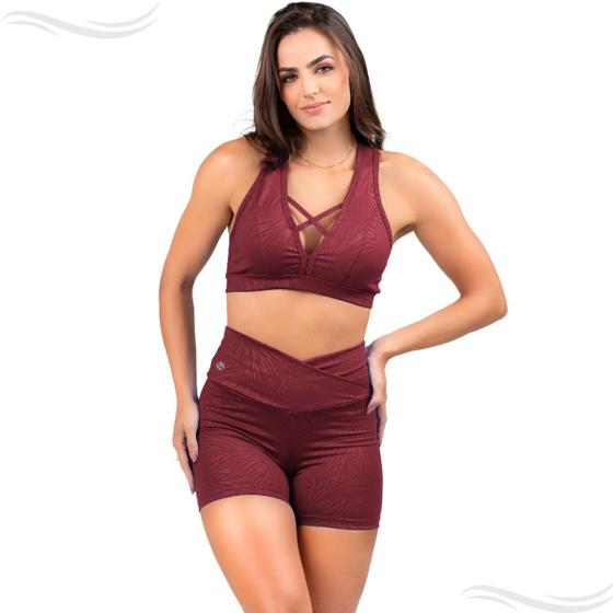 Imagem de Conjunto Fitness Grife Feminino Top+Short Levanta Bumbum