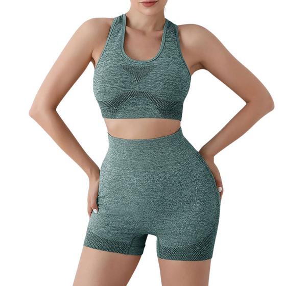 Imagem de Conjunto Fitness Hupana Top + Short Sem Costura Empina Bumbum