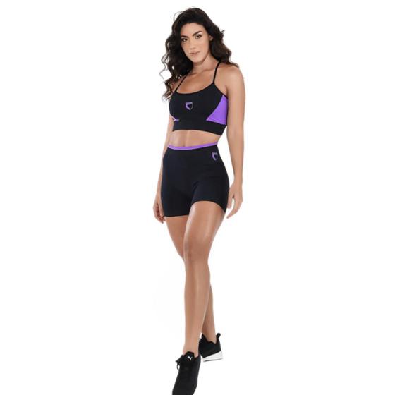 Imagem de Conjunto Fitness Mix Color Lilas Short e Top Academia