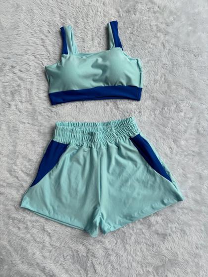 Imagem de Conjunto Fitness Short e Top bojo Removivel Roupa Academia