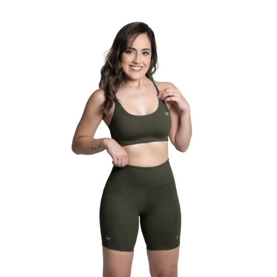 Imagem de Conjunto Fitness Top Com Bojo Short Run Com Bolso Caminhada