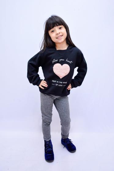 Imagem de Conjunto Flanelado Infantil Menina Blusa Moletom e Legging Vrasalon