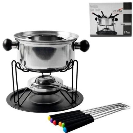 Imagem de Conjunto Fondue 1000ml 11 Peças Inox