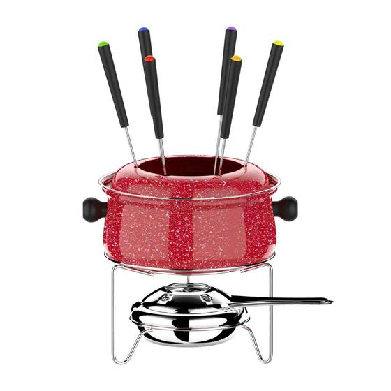 Imagem de Conjunto Fondue Colorstone Médio 10 pçs Serve 6 Pessoas Doce Salgado Euro Home