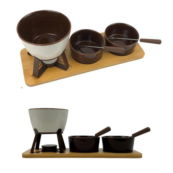 Imagem de Conjunto Fondue Lier Com Bambu Hauskraft 8 Peças envio já