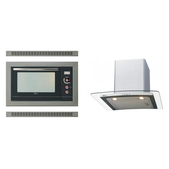 Imagem de Conjunto Forno Elétrico de Embutir 44L e Coifa de Parede 60cm 220V Fischer Cinza