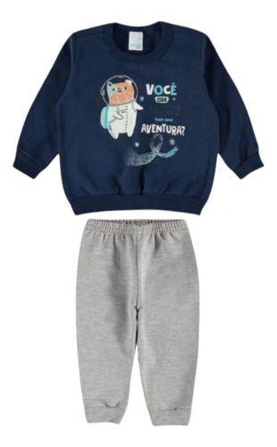 Imagem de Conjunto Frio Casaco Calça Moletom Infantil Menina Menino